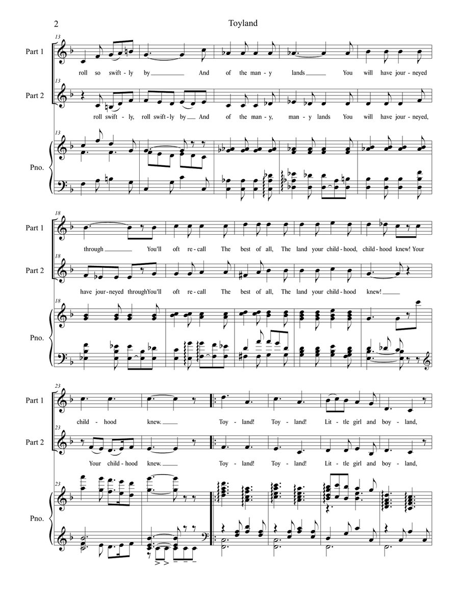 Toyland (2-part choir) 2-Part scores gallery preview page 2