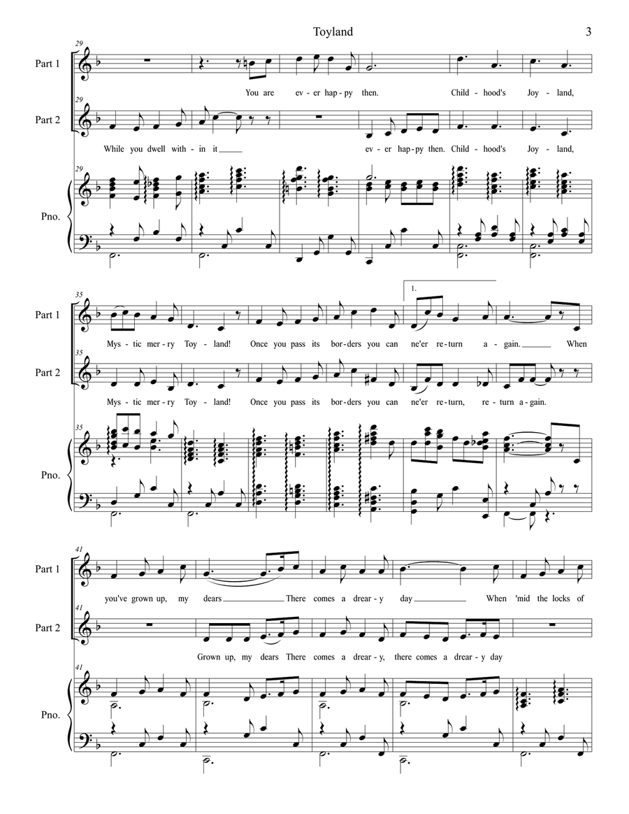 Toyland (2-part choir) 2-Part scores gallery preview page 3