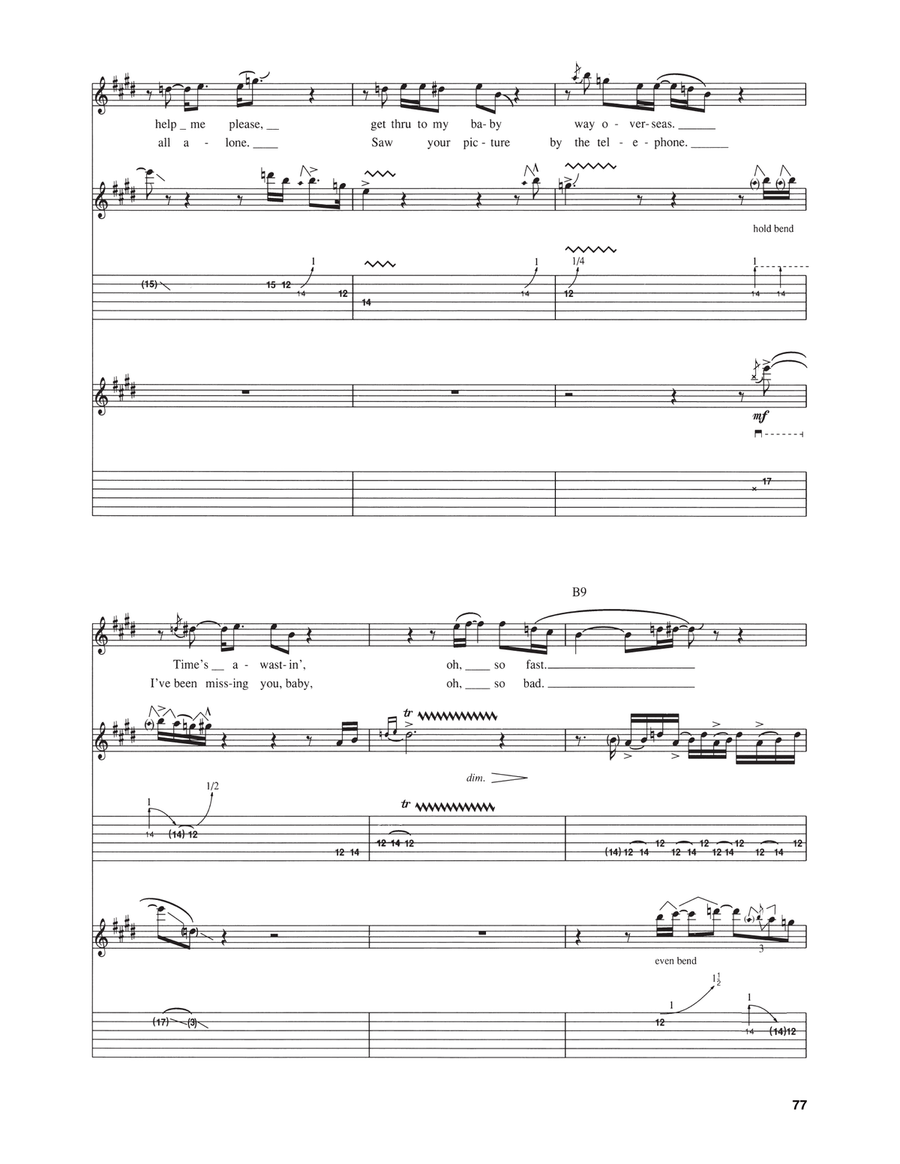 Telephone Song Telephone Song Electric Guitar scores gallery preview page 6
