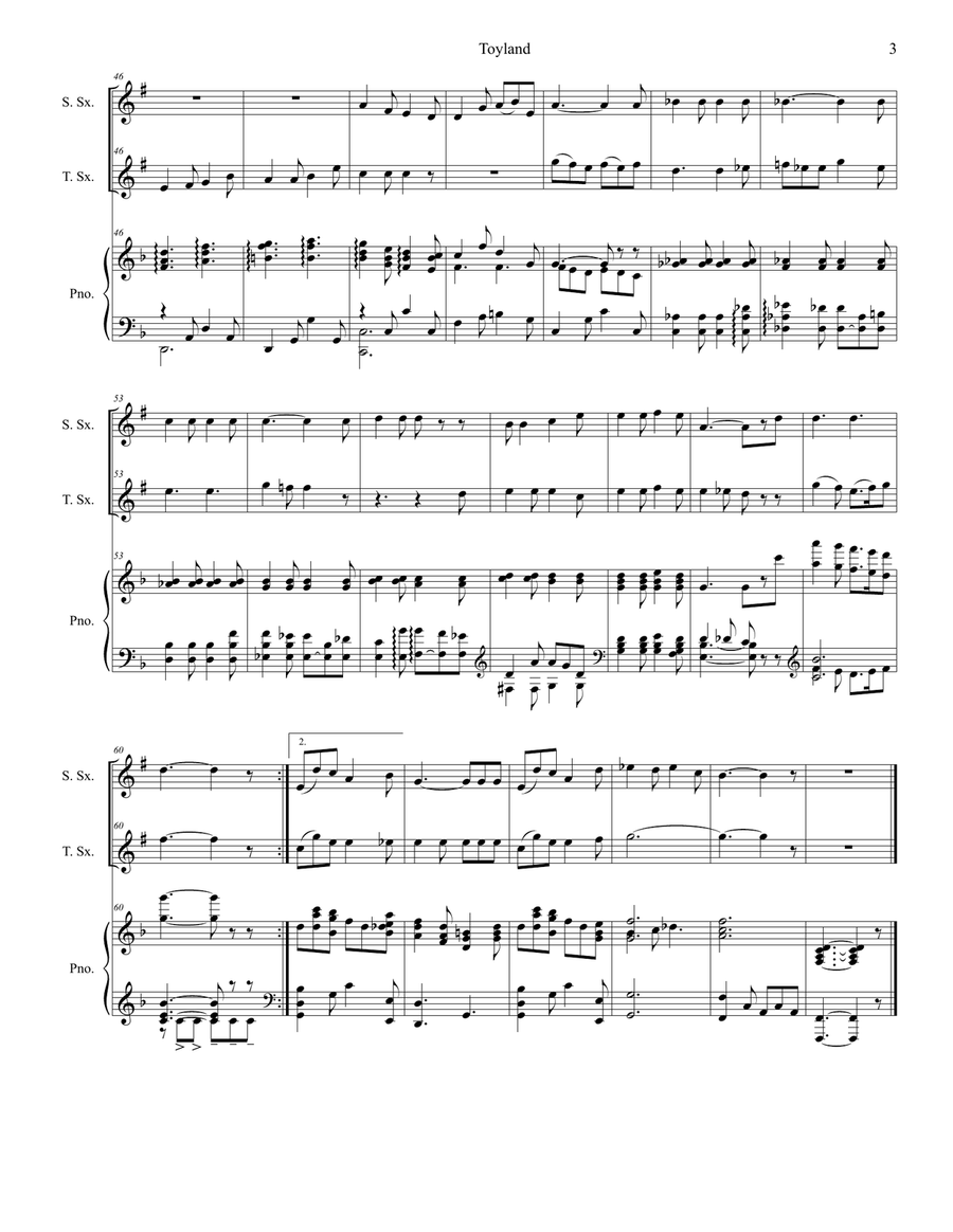 Toyland (Duet for Soprano and Tenor Saxophone) Woodwind Duet scores gallery preview page 3