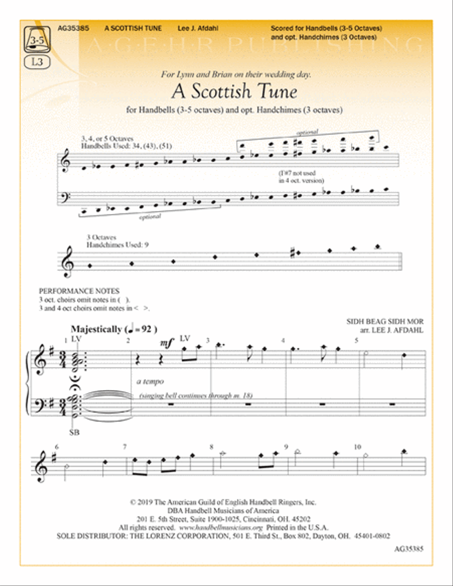 A Scottish Tune A Scottish Tune Handbell scores gallery preview page 1