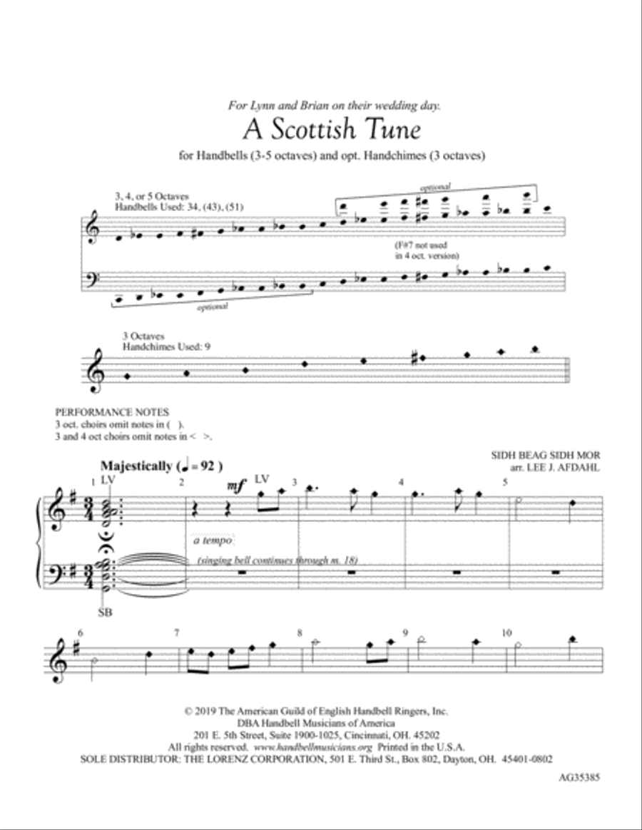 A Scottish Tune A Scottish Tune Handbell scores gallery preview page 2