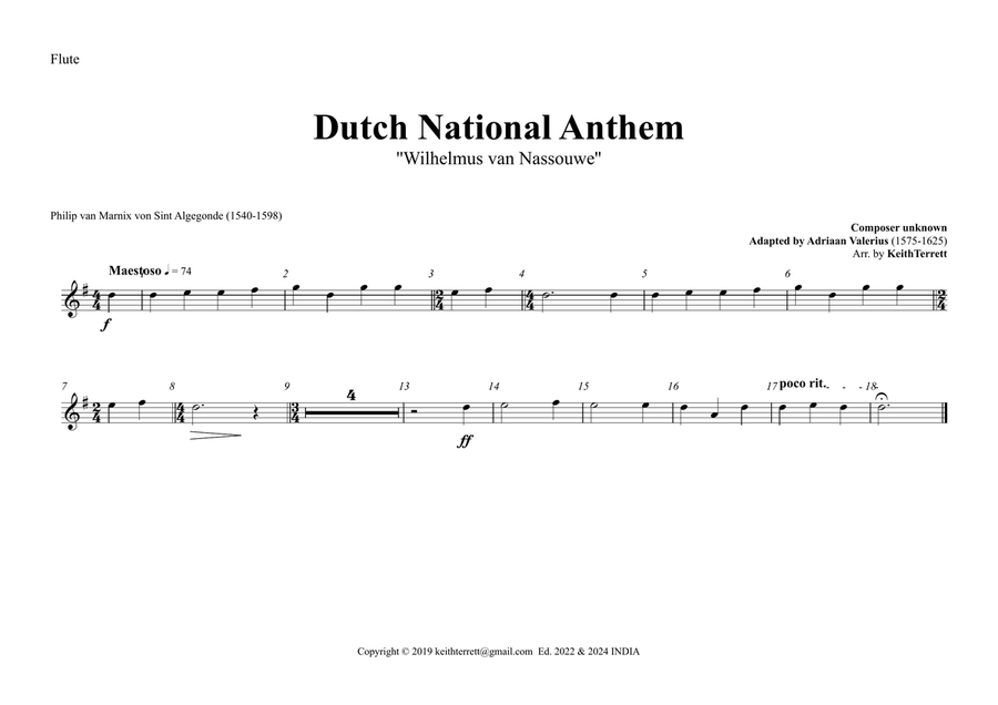 Dutch National Anthem (Orchestre national d'Île-de-France Edition) Full Orchestra scores gallery preview page 5