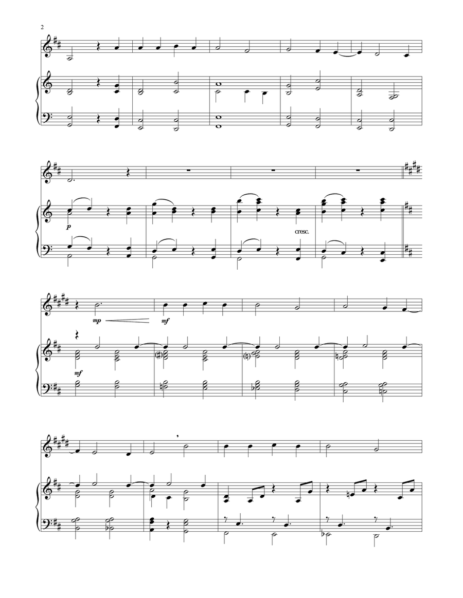 Lo, How A Rose E'er Blooming Trumpet Solo scores gallery preview page 2