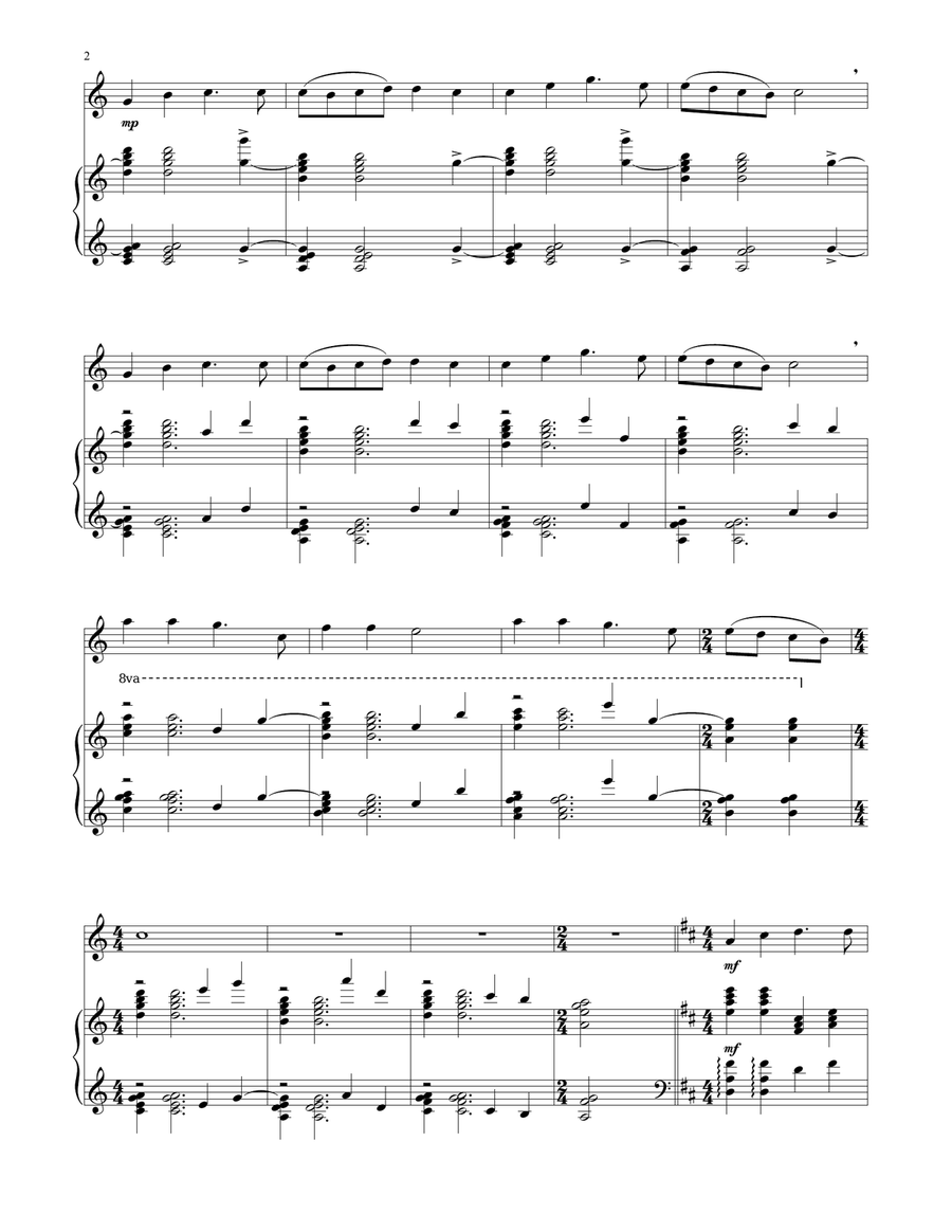 Once In Royal David's City Flute Solo scores gallery preview page 2