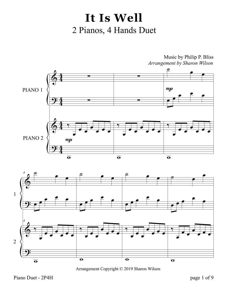 It Is Well with My Soul (2 Pianos, 4 Hands Duet) 2 Pianos, 4-Hands scores gallery preview page 3
