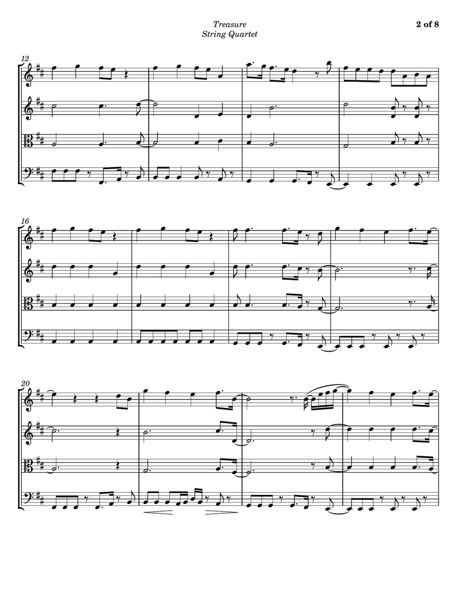 Treasure Treasure String Quartet scores gallery preview page 2