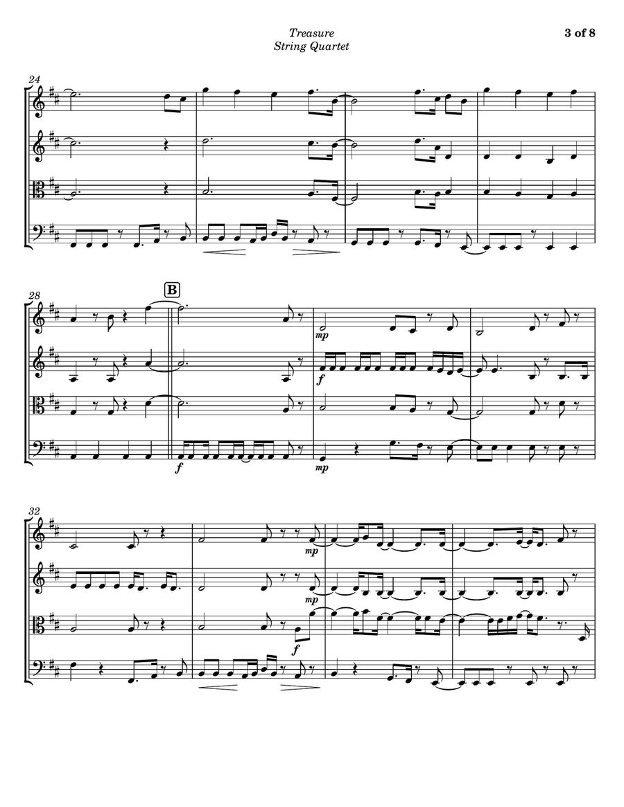 Treasure Treasure String Quartet scores gallery preview page 3