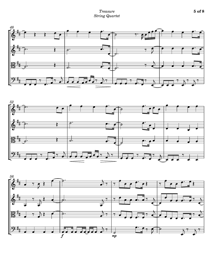 Treasure Treasure String Quartet scores gallery preview page 5