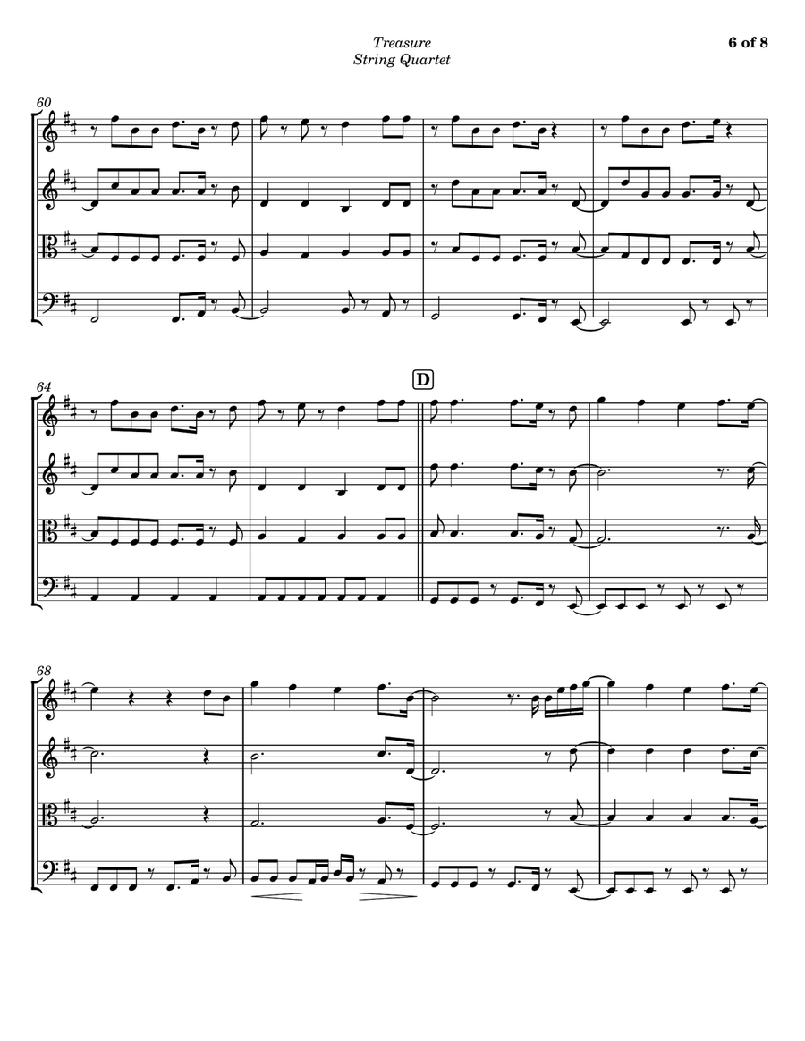 Treasure Treasure String Quartet scores gallery preview page 6