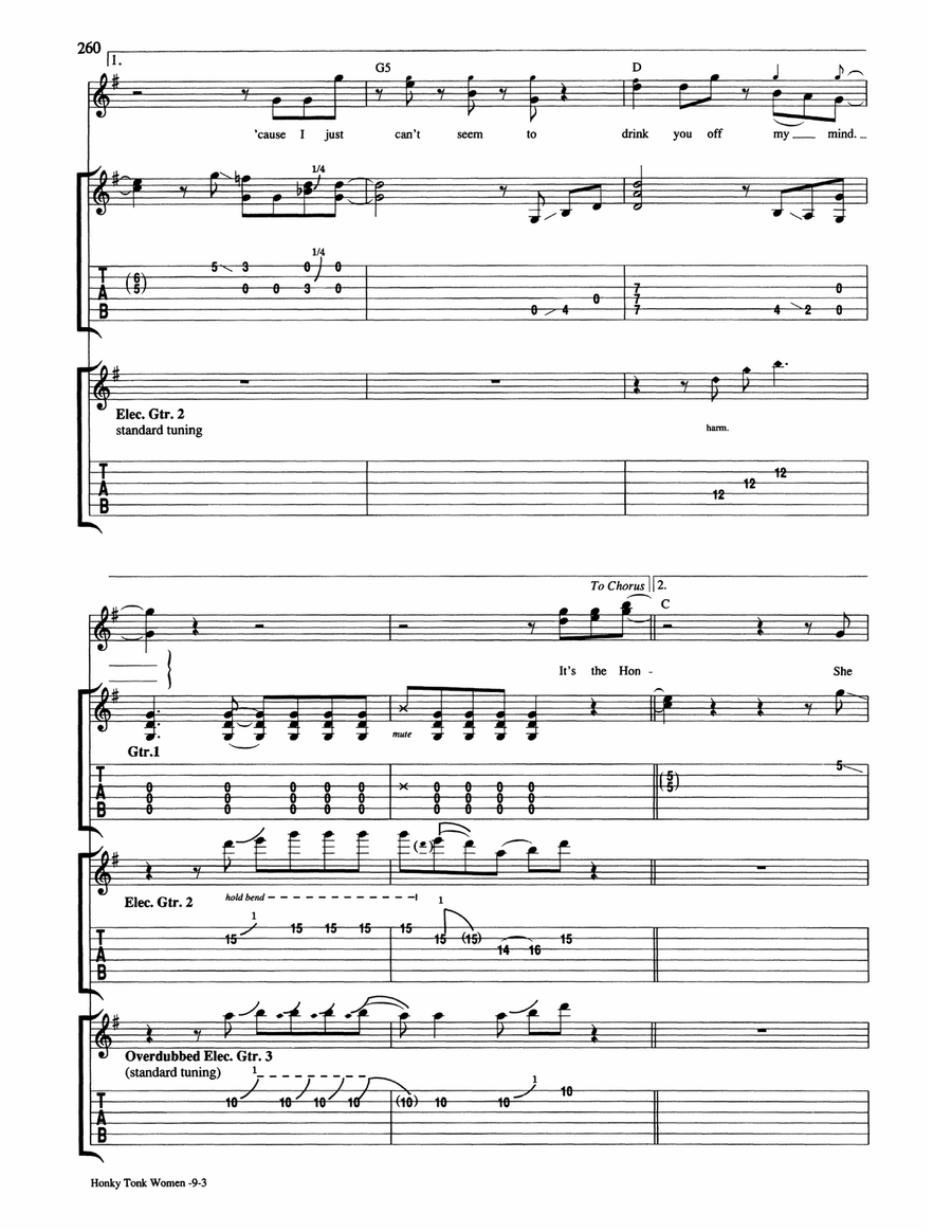 Honky Tonk Women Honky Tonk Women Acoustic Guitar scores gallery preview page 3