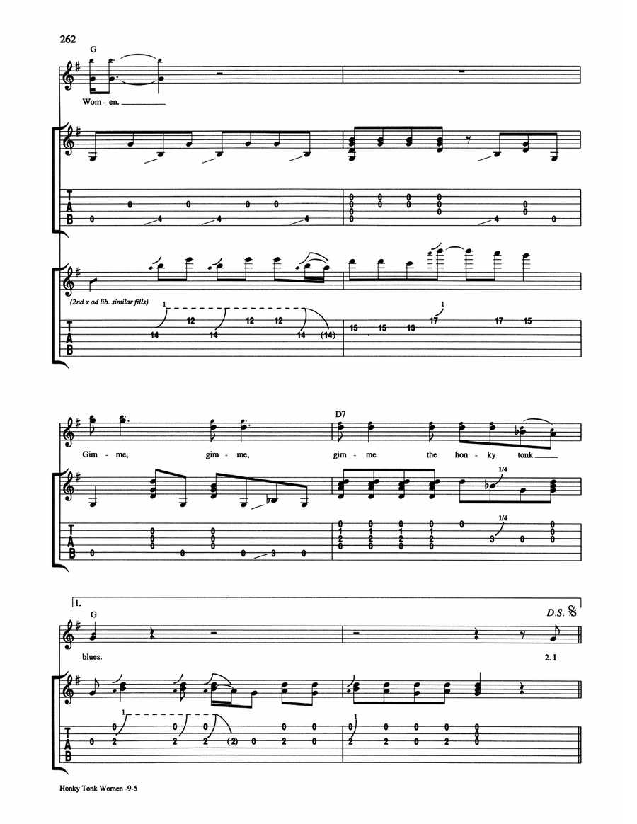 Honky Tonk Women Honky Tonk Women Acoustic Guitar scores gallery preview page 5