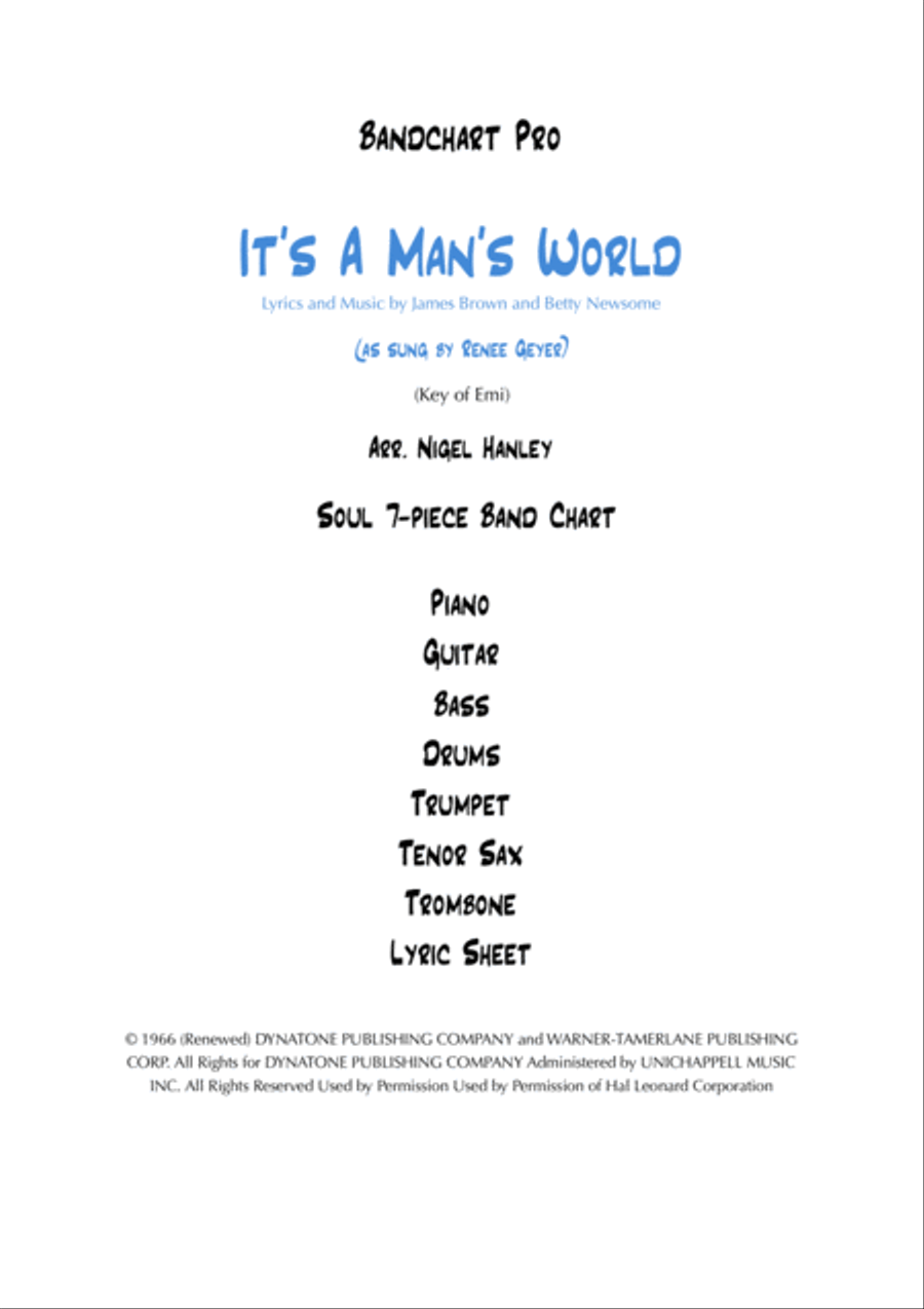 It's A Man's Man's Man's World Jazz Ensemble scores gallery preview page 1