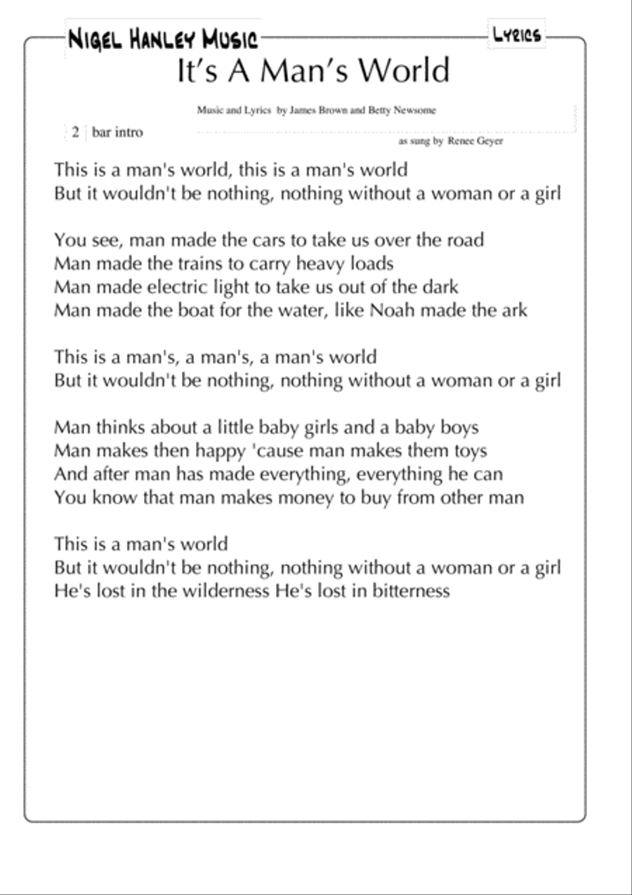 It's A Man's Man's Man's World Jazz Ensemble scores gallery preview page 2