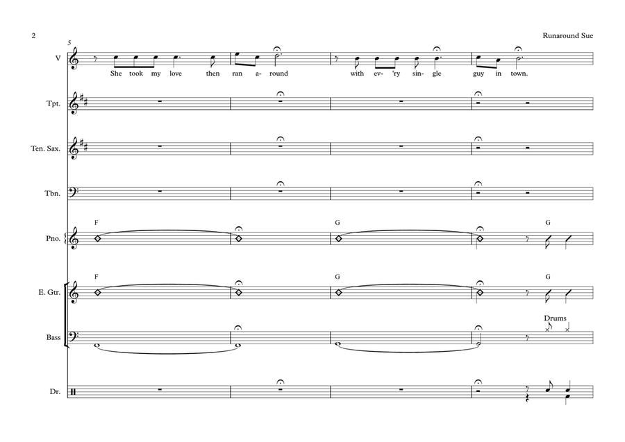 Runaround Sue Runaround Sue Large Ensemble scores gallery preview page 2