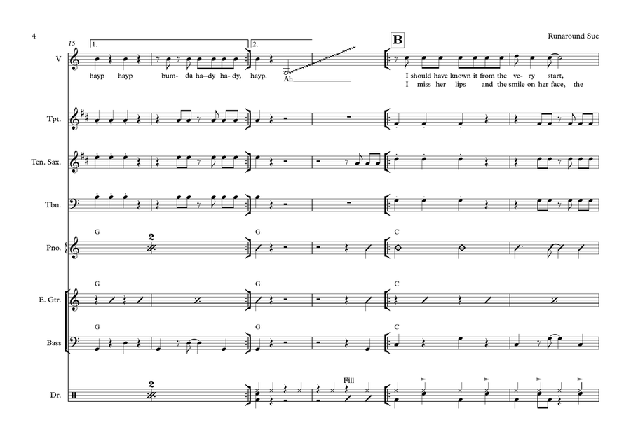 Runaround Sue Runaround Sue Large Ensemble scores gallery preview page 4