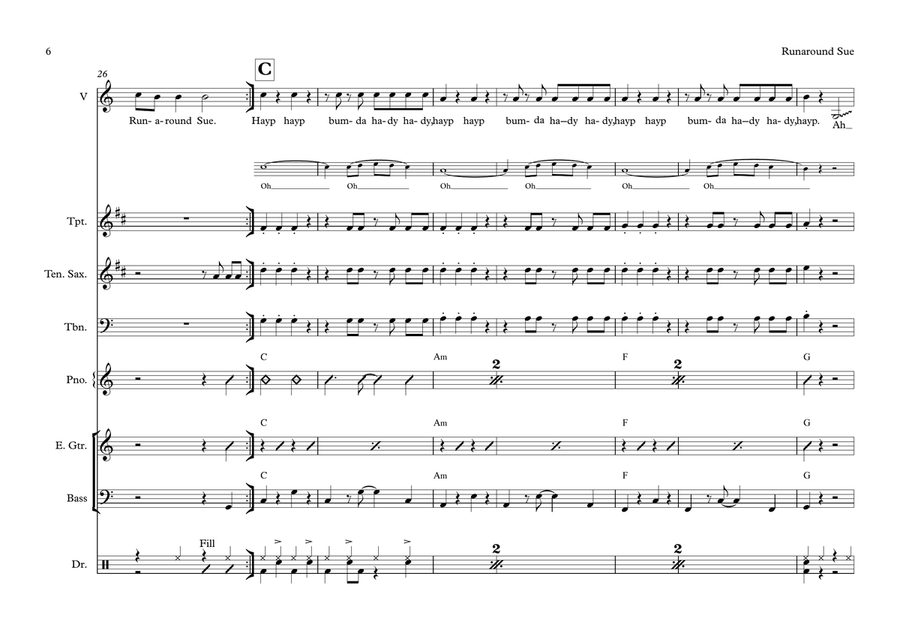 Runaround Sue Runaround Sue Large Ensemble scores gallery preview page 6