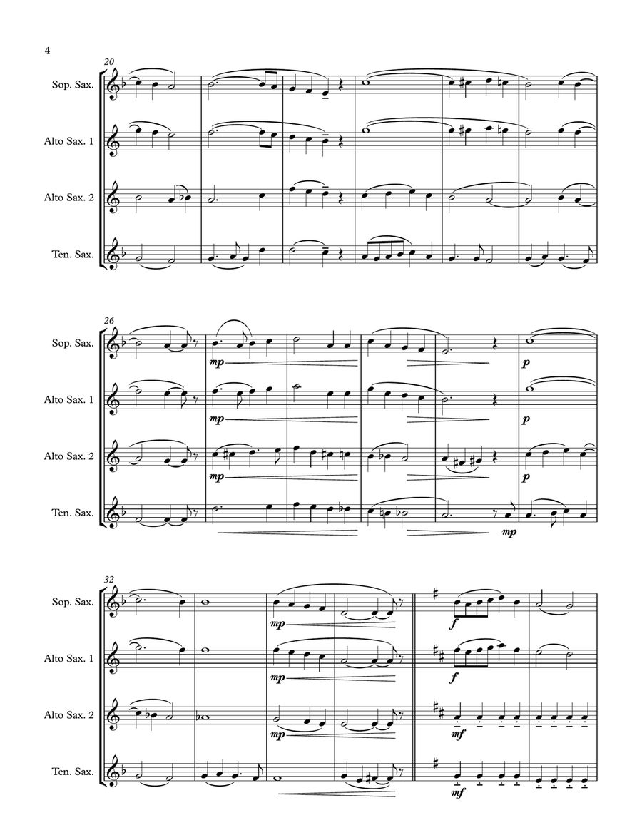 In the Bleak Midwinter (for Saxophone Trio - soprano (alternate alto), alto, tenor) Woodwind Trio scores gallery preview page 4