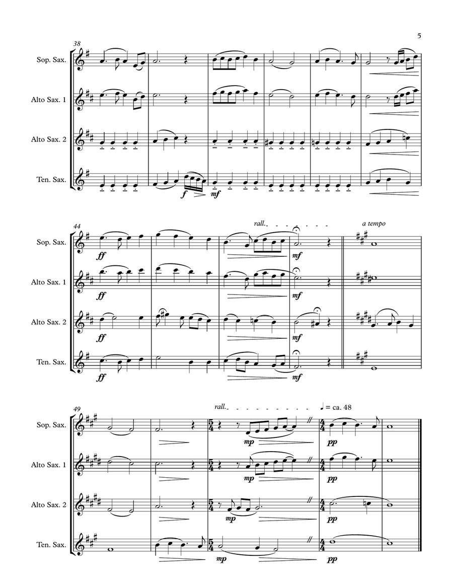In the Bleak Midwinter (for Saxophone Trio - soprano (alternate alto), alto, tenor) Woodwind Trio scores gallery preview page 5