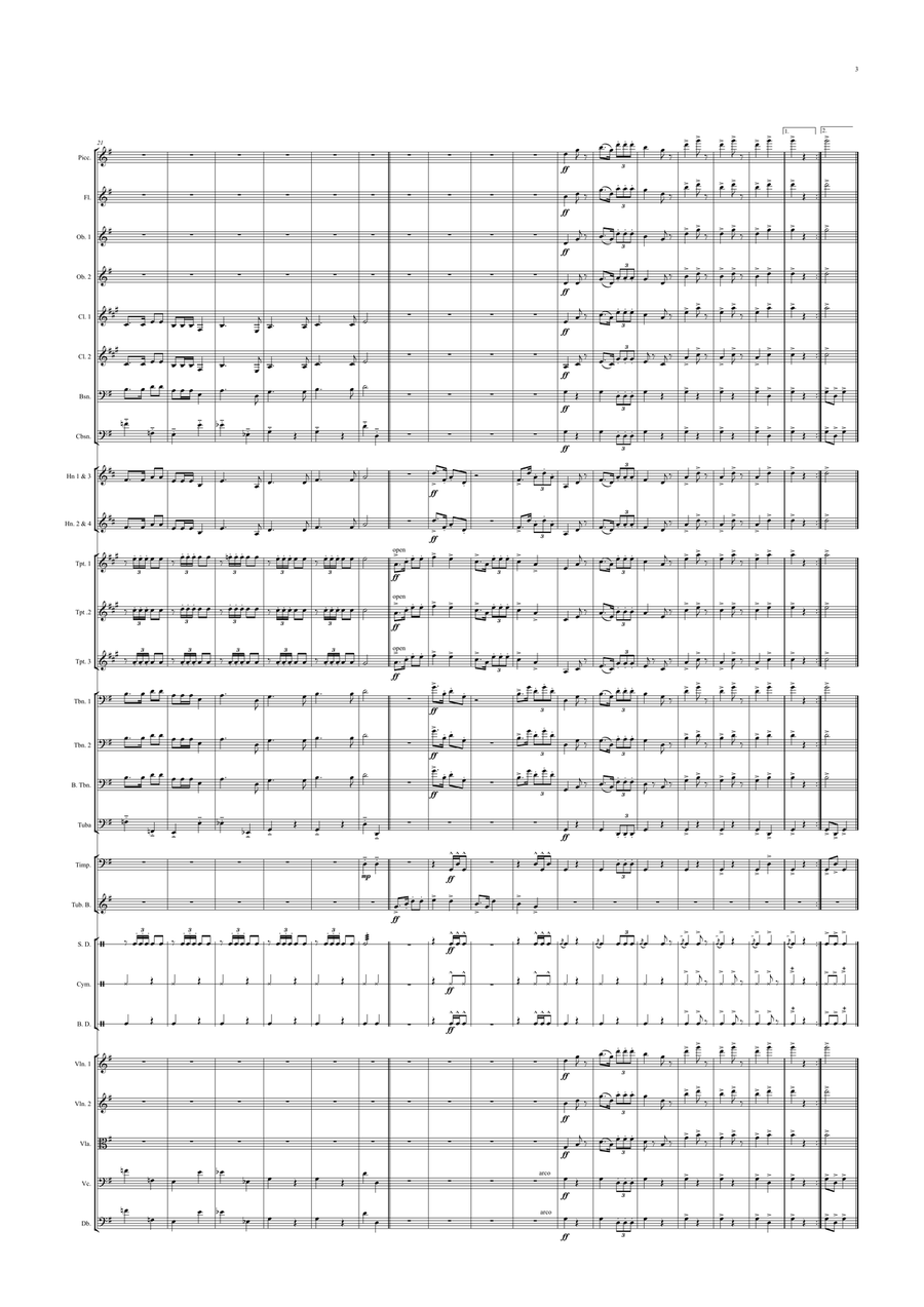 Chinese National Anthem (Orchestre national d'Île-de-France Edition) Full Orchestra scores gallery preview page 3