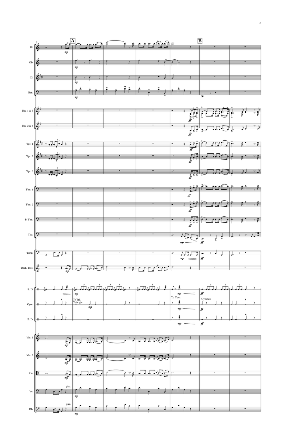 Belgiun National Anthem (La Brabançonne) for Symphony Orchestra (Olympic National Anthem Series) Full Orchestra scores gallery preview page 3