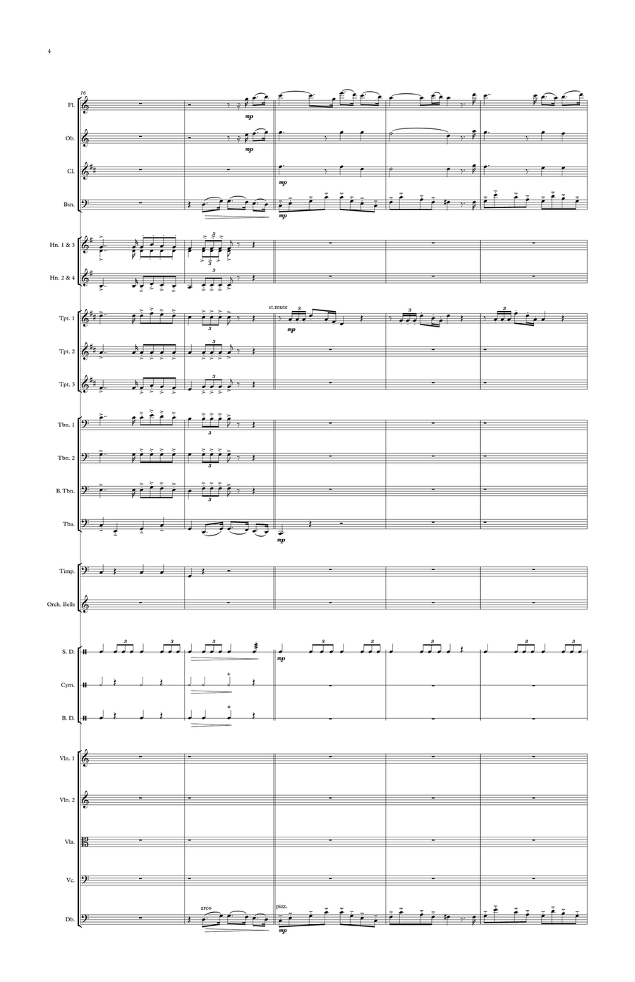 Belgiun National Anthem (La Brabançonne) for Symphony Orchestra (Olympic National Anthem Series) Full Orchestra scores gallery preview page 4