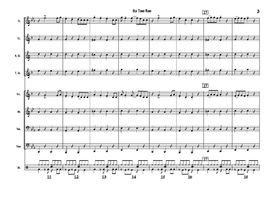 Old Town Road (remix) Old Town Road (remix) Small Ensemble scores gallery preview page 3