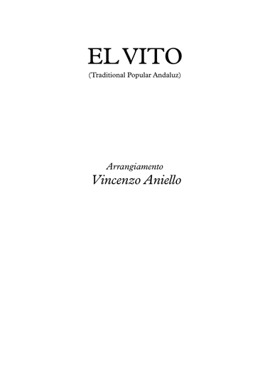 El Vito (guitar ensemble) - Score Only
