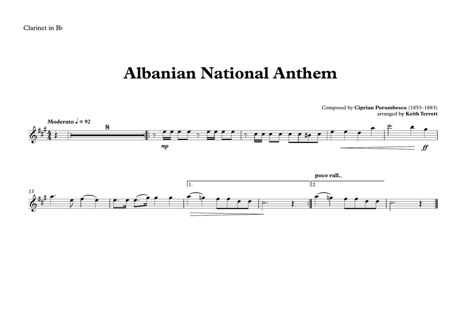 Albanian National Anthem for Symphony Orchestra (Olympic National Anthem Series) Full Orchestra scores gallery preview page 6