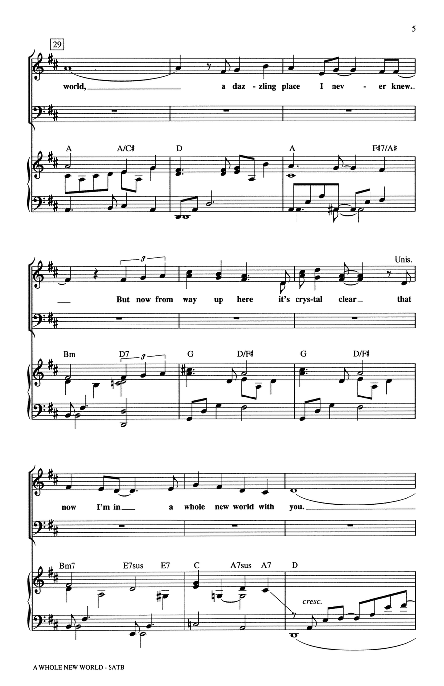 A Whole New World (Aladdin's Theme) (from Aladdin) (arr. Ed Lojeski) 4-Part scores gallery preview page 4
