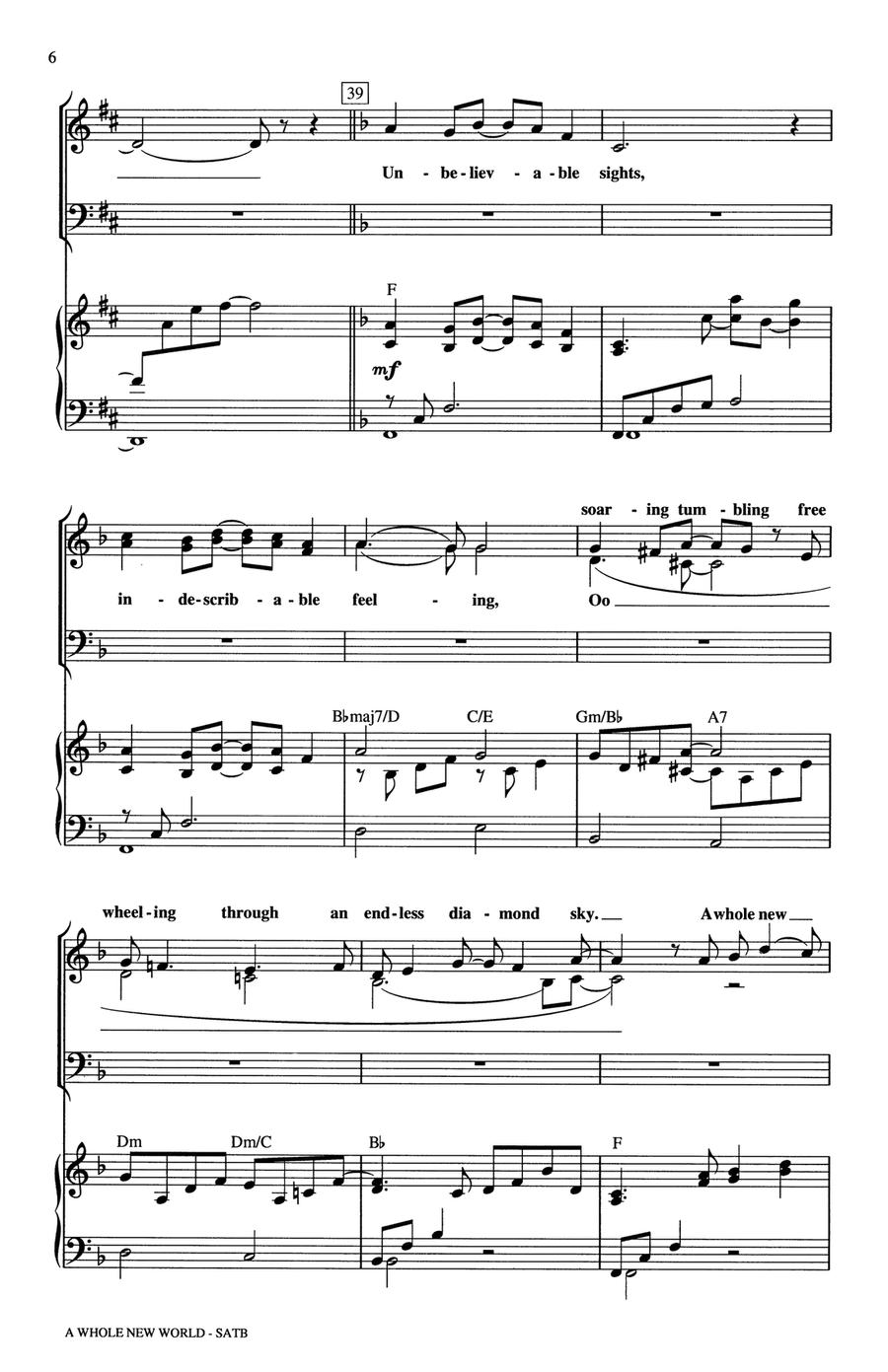 A Whole New World (Aladdin's Theme) (from Aladdin) (arr. Ed Lojeski) 4-Part scores gallery preview page 5