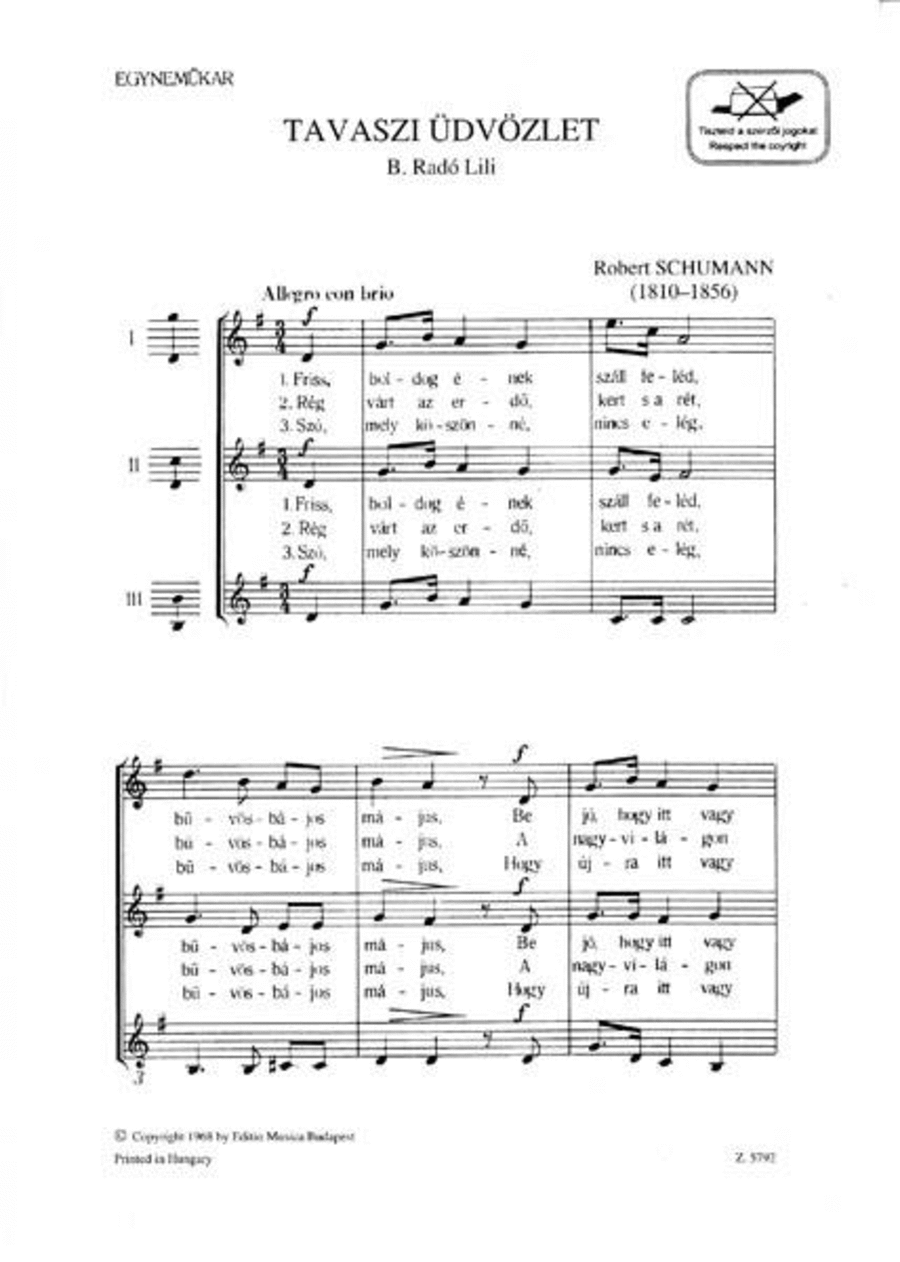 Tavaszi üdvözlet A Cappella scores gallery preview page 1