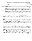 Theme and variations for Piano and Violincello