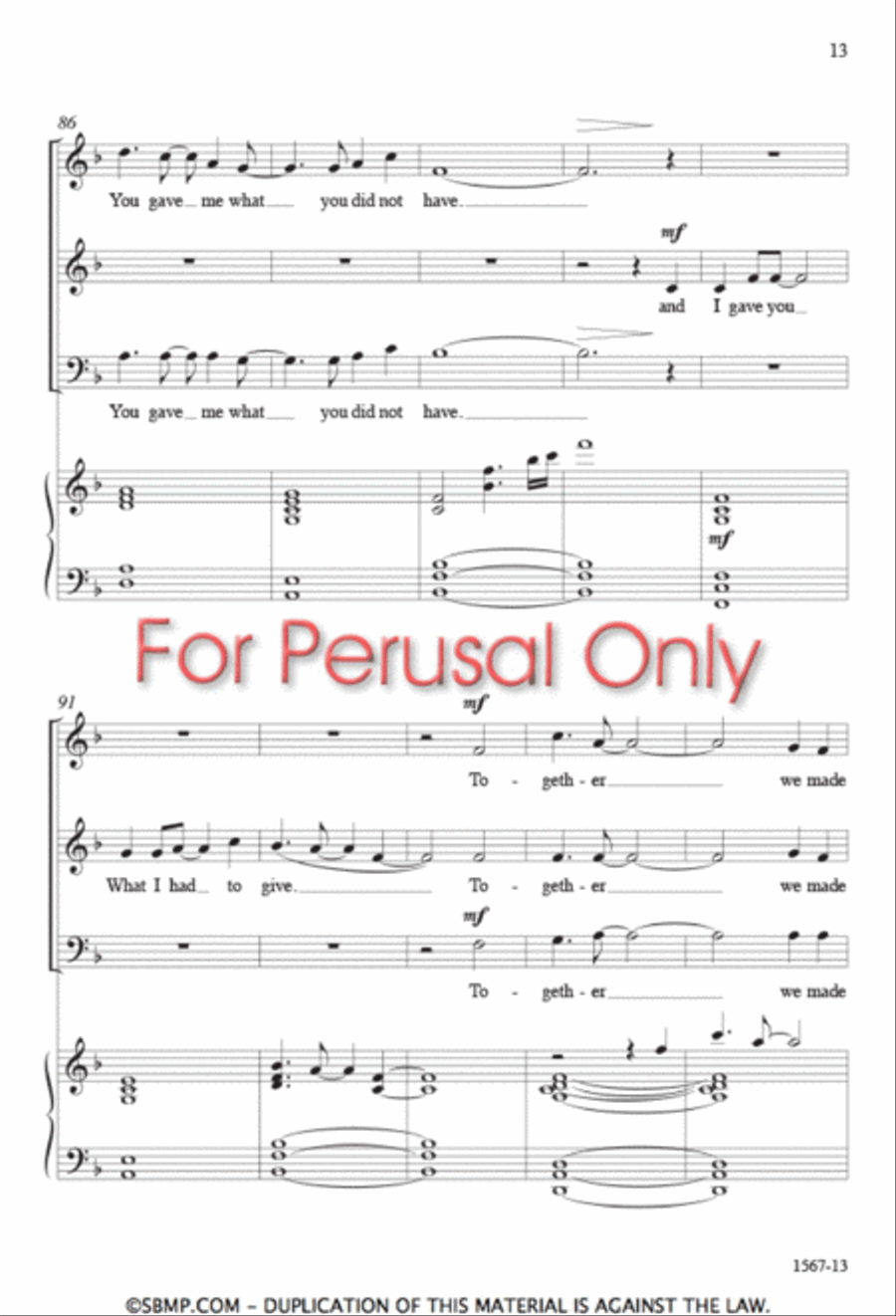 One River - SAB Octavo One River - SAB Octavo 3-Part scores gallery preview page 12