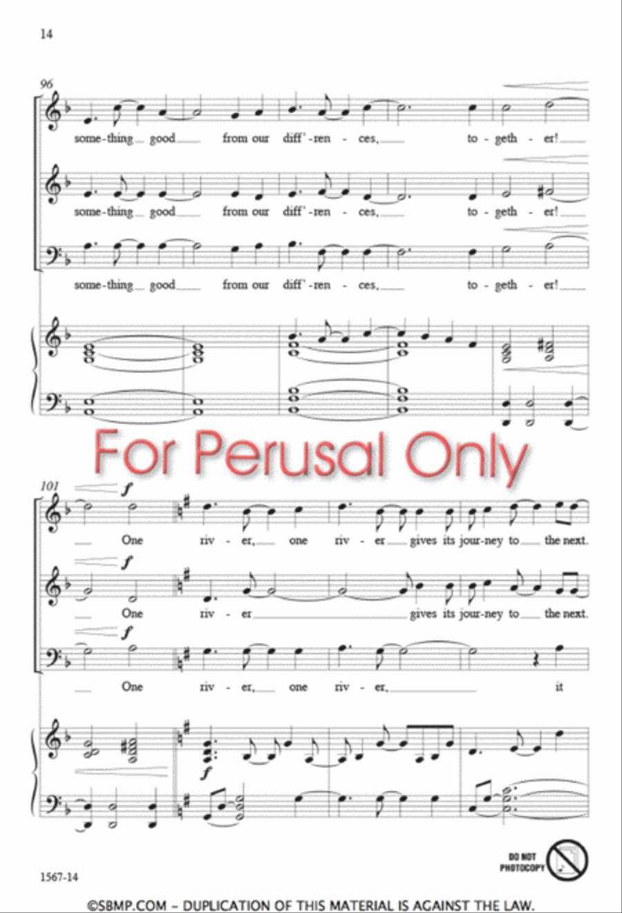 One River - SAB Octavo One River - SAB Octavo 3-Part scores gallery preview page 13