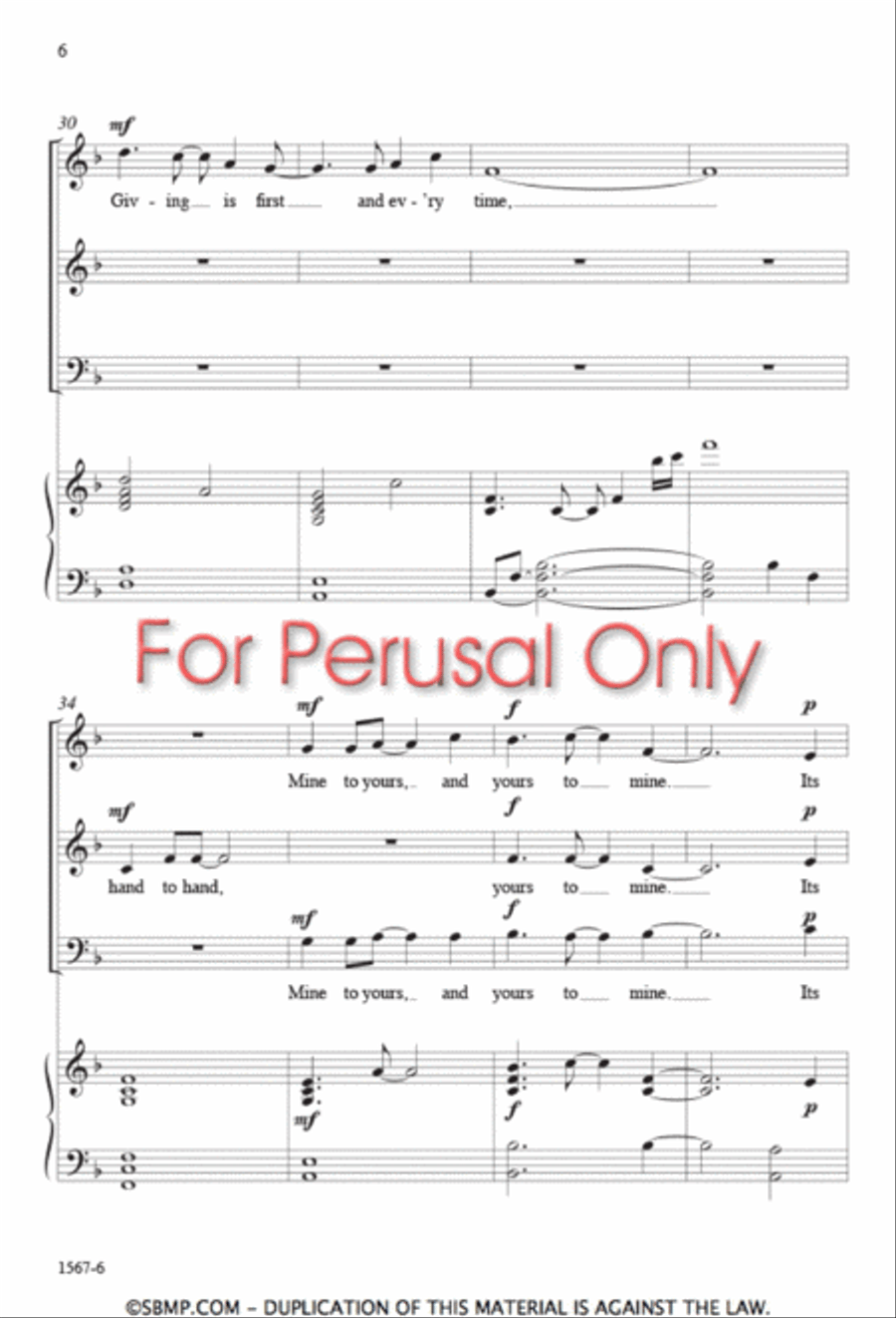 One River - SAB Octavo One River - SAB Octavo 3-Part scores gallery preview page 5