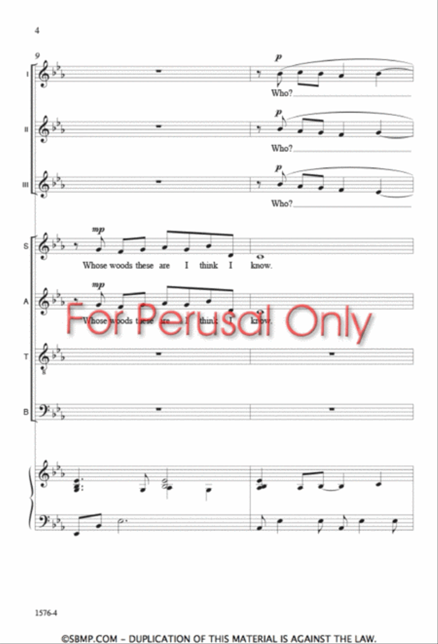 Stopping by Woods on a Snowy Evening - SATB Octavo SSA scores gallery preview page 3