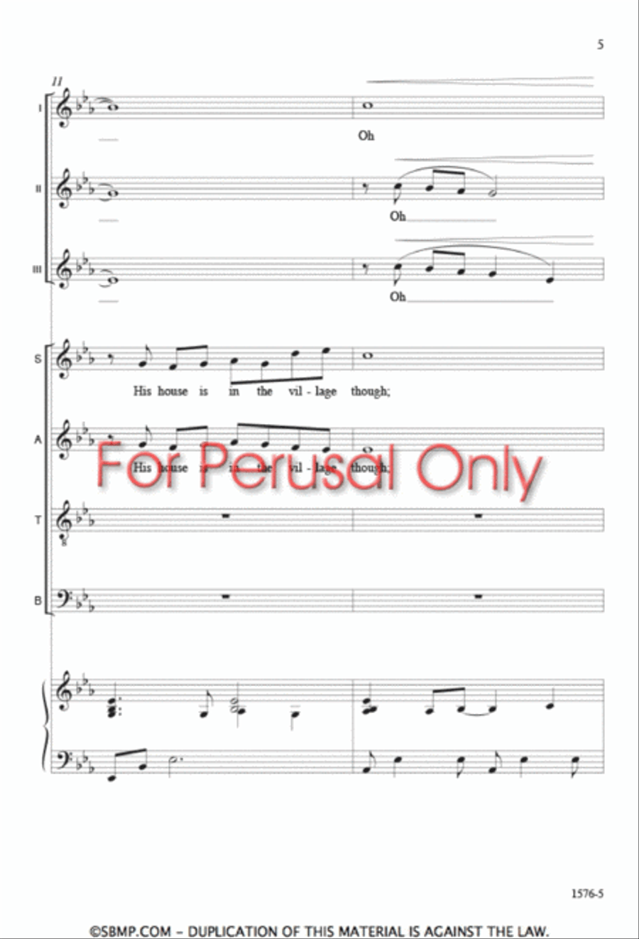 Stopping by Woods on a Snowy Evening - SATB Octavo SSA scores gallery preview page 4