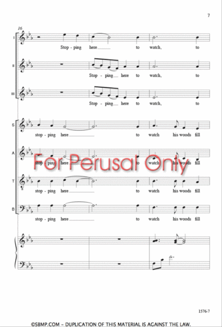 Stopping by Woods on a Snowy Evening - SATB Octavo SSA scores gallery preview page 6