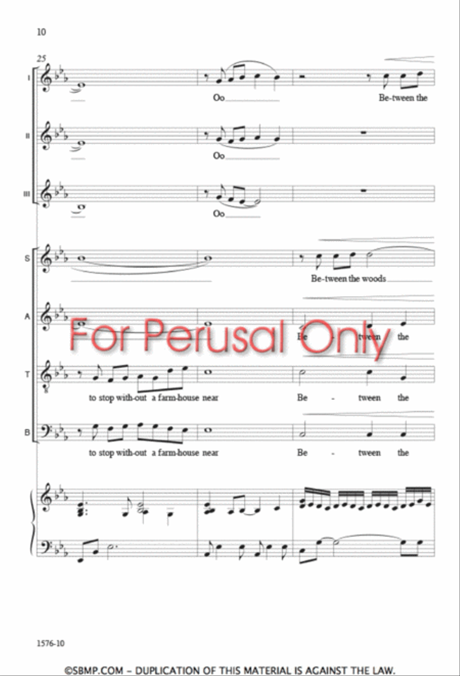 Stopping by Woods on a Snowy Evening - SATB Octavo SSA scores gallery preview page 9