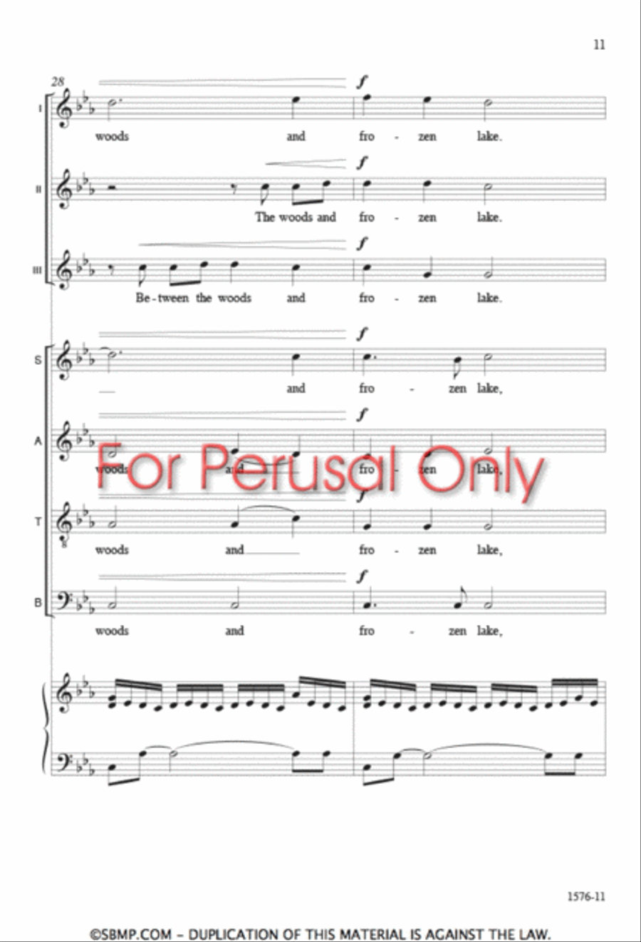 Stopping by Woods on a Snowy Evening - SATB Octavo SSA scores gallery preview page 10