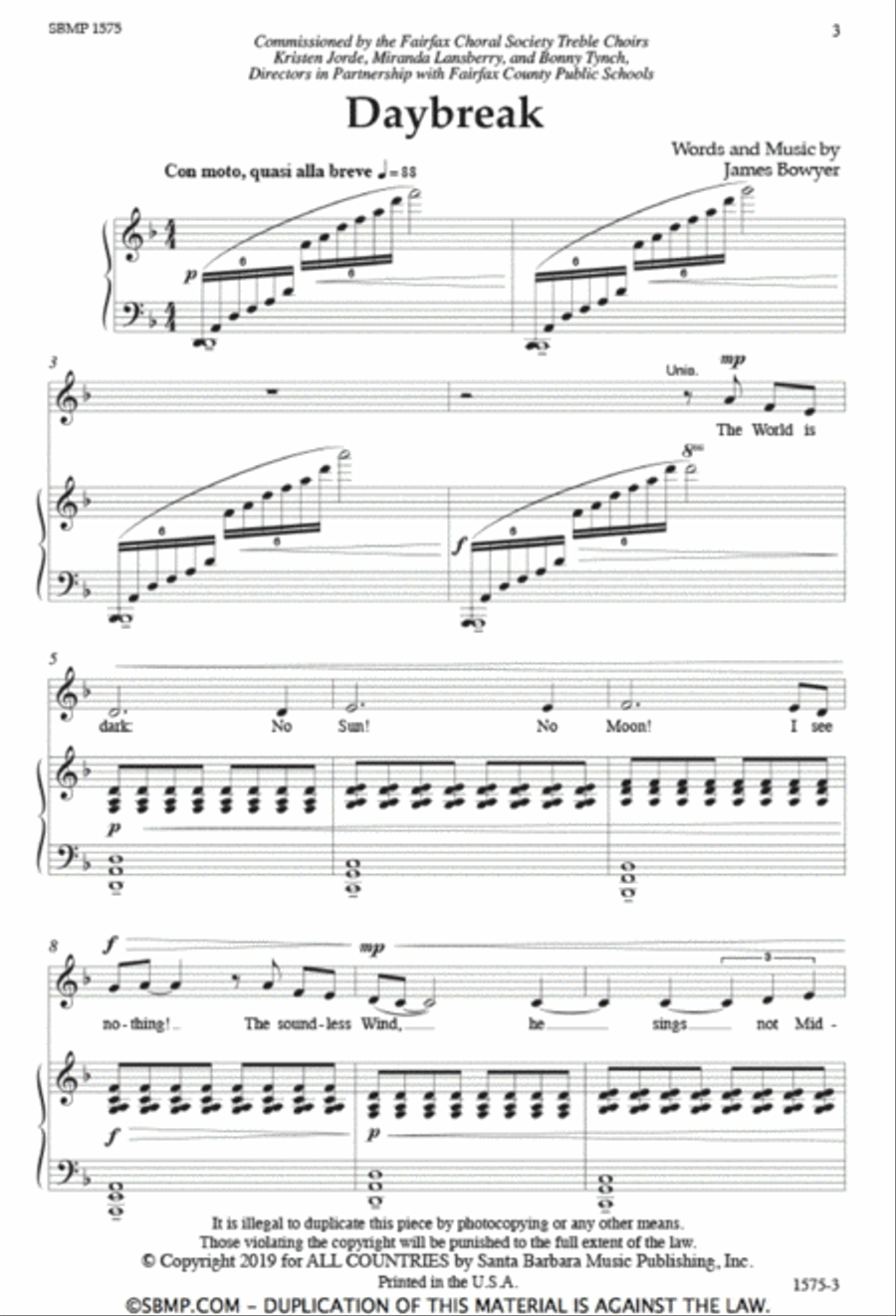 Daybreak - SA Octavo Daybreak - SA Octavo SA scores gallery preview page 2