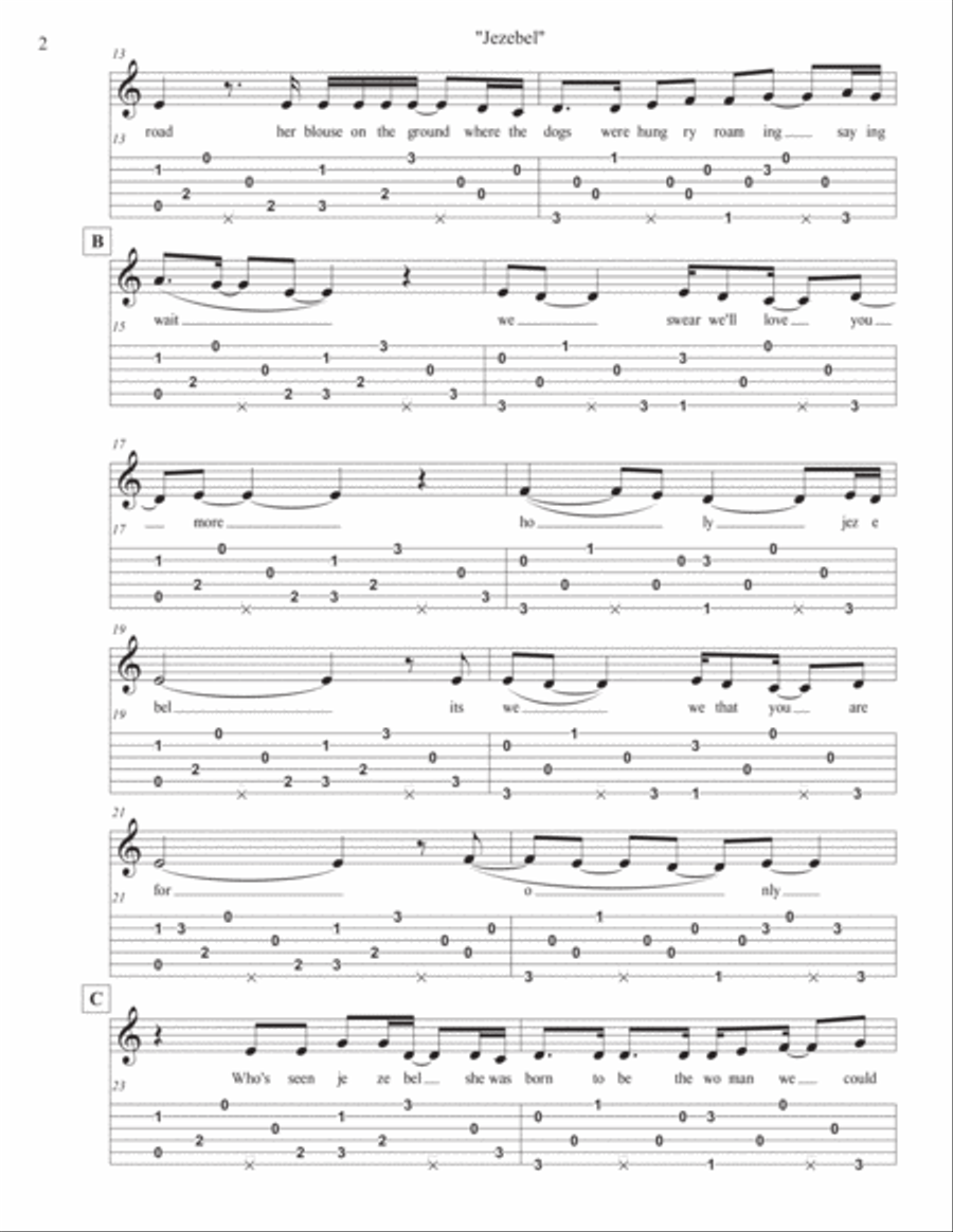 Jezebel Guitar Solo scores gallery preview page 2