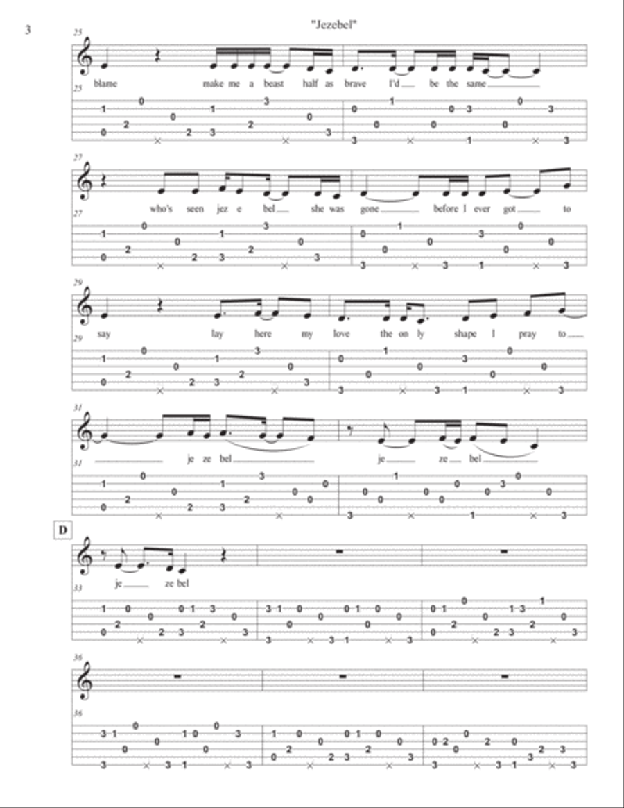 Jezebel Guitar Solo scores gallery preview page 3