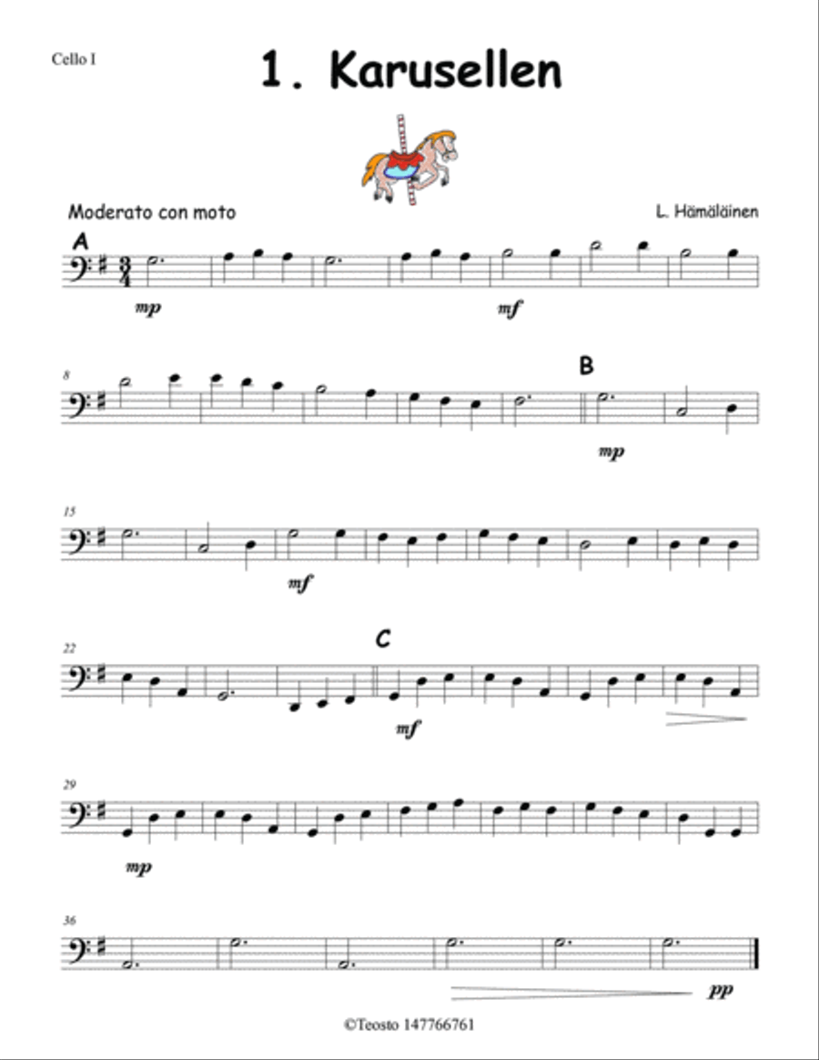 Eight Trios for Cello (Åtta Trios för Cello) String Trio scores gallery preview page 5
