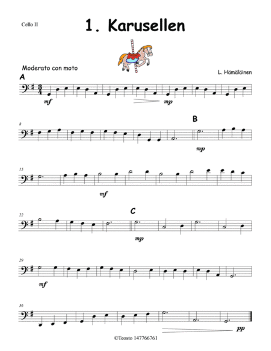 Eight Trios for Cello (Åtta Trios för Cello) String Trio scores gallery preview page 6