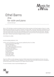 Ethel Barns - Aria for violin and piano