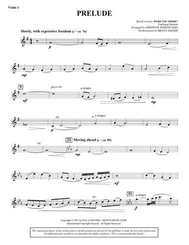 A Journey To Hope (A Cantata Inspired By Spirituals) - Violin 1