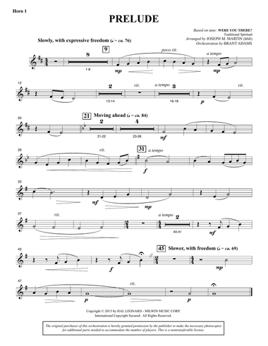 A Journey To Hope (A Cantata Inspired By Spirituals) - F Horn 1