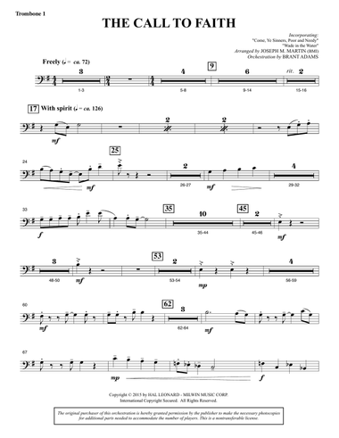A Journey To Hope (A Cantata Inspired By Spirituals) - Trombone 1